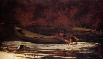  HUNT Oil Painting - Hound and Hunter Realism painter Winslow Homer